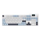 Coverzone Ajazz AK35i V3 Kablosuz Mekanik Oyuncu Klavyesi-Gasket Gövde Yapısı Dinamik RGB-TFT Ekranlı Mavi/Avakado Switch