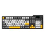 Coverzone Ajazz AK35i V3 Kablosuz Mekanik Oyuncu Klavyesi-Gasket Gövde Yapısı Dinamik RGB-TFT Ekranlı Siyah/Avakado Switch
