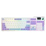Coverzone AJAZZ AK35I V4 Kablosuz Mekanik Klavye, Akıllı Ekran, RGB Aydınlatma, 3 Bağlantı Modu, Programlanabilir Yazılım, Hot-Swappable Tuşlar, 10000mAh (Ak35i V4 - Mor Beyaz)