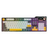 Coverzone AJAZZ AK35I V4 Kablosuz Mekanik Klavye, Akıllı Ekran, RGB Aydınlatma, 3 Bağlantı Modu, Programlanabilir Yazılım, Hot-Swappable Tuşlar, 10000mAh (Ak35i V4 - Sarı Siyah)