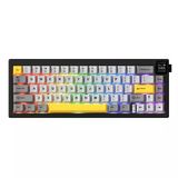 Coverzone Ajazz AK650 Kablosuz Mekanik Klavye 3 Modlu TFT Ekranlı Hot-Swap-65 Tuşlu RGB Siyah/Dream Switch