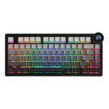 Coverzone Ajazz AK820 V2 White Peach Switch Kablosuz Manyetik Oyuncu Klavyesi 8K Hz 0.01mm RT 0.125ms Gecikme TFT Ekran 10000mAh RGB Bluetooth 5.0 2.4GHz USB-C (AK820 V2 - Black Ash)