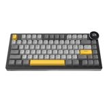 Coverzone Ajazz AK820 V2 White Peach Switch Kablosuz Manyetik Oyuncu Klavyesi 8K Hz 0.01mm RT 0.125ms Gecikme TFT Ekran 10000mAh RGB Bluetooth 5.0 2.4GHz USB-C (AK820 V2 - Black Gray Yellow)