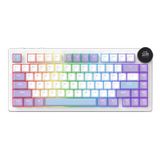 Coverzone Ajazz AK820 V2 White Peach Switch Kablosuz Manyetik Oyuncu Klavyesi 8K Hz 0.01mm RT 0.125ms Gecikme TFT Ekran 10000mAh RGB Bluetooth 5.0 2.4GHz USB-C (AK820 V2 - Purple White Blue)
