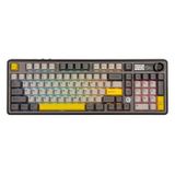 Coverzone Ajazz AK980 Ekranlı Mekanik Klavye RGB, Tam Boy Hot-Swap 3 Modlu 8000 Mah Batarya Oyun Klavyesi, Bluetooth /2.4g Kablosuz/Type-C Kablolu Siyah/Gift Switch