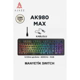 Coverzone Ajazz AK980 MAX HE Kablolu Mekanik Oyun Klavyesi 8000Hz-Rapid Trigger-DKS-TKL