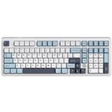 Coverzone Ajazz AK980 Max HE Manyetik Switch Klavye - USB Bağlantılı, RGB Işıklandırma, 128K Tarama Hızı, 0.01mm Hassasiyet, Full Tuş Değiştirme Desteği, ABS Gasket Yapı (AK980 Max HE - Mavi Beyaz)