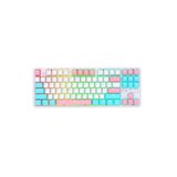 Coverzone Ajazz K870t Pro Kablosuz Hot Swap Mekanik Oyun Klavyesi-Rgb Beyaz - Blue Switch