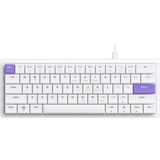 Coverzone AJAZZ NKL61 60% Mekanik Klavye 61 Tuş Düşük Profil Kablolu Kompakt Gaming ve Ofis Klavyesi Kırmızı Linear Switch 22 Tuş Anti Ghosting ABS Keycaps (NKL61 Beyaz Mor | Red Switch)