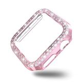 Coverzone Akıllı Saat Ekran Koruyucu Apple Watch 5 42mm ile Uyumlu Ekran Koruyucu Kılıf, Ekran Koruyuculu TPU Kılıf, Sert Çerçeve Diamond Kapak Apple Watch 5 42mm Koruyucu Kılıf Pembe