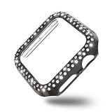 Coverzone Akıllı Saat Ekran Koruyucu Apple Watch 6 38mm ile Uyumlu Ekran Koruyucu Kılıf, Ekran Koruyuculu TPU Kılıf, Sert Çerçeve Diamond Kapak Apple Watch 6 38 Koruyucu Kılıf Siyah