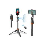 Coverzone Akıllı Selfie Stick - Yapay Zeka Yüz Takipli, 360° Çekim, Kumandalı, Tripodlu, iOS Uyumlu Y12