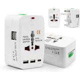 Coverzone Akım Korumalı Ent- Universal Fiş Çoklu Priz Cv640 Priz Çevirici Dönüştürücü 2 Port Usb Kompakt Tasarım Amerikan Fişi, İngiliz,