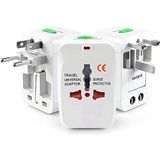 Coverzone Akım Korumalı Universal Fiş Çoklu Priz CV640 Priz Çevirici Dönüştürücü Kompakt Tasarım Amerikan Fişi, İngiliz, Türkiye 125V - 250V 13A (Beyaz)