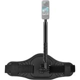 Coverzone Aksiyon Kamera Bel Kemeri ve 150cm Görünmez Selfie Çubuğu Alüminyum, Extreme Sporlar,Bisiklet,Gezi,Vlog, 1/4” Vida, Insta360 X3, X2, X4, X5, ONE RS, GO 3, Evo ile Uyumlu, Siyah