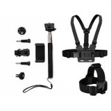 Coverzone Aksiyon Kamera ve Telefon Tutucu Göğüs Askısı, Kafa Askısı, Selfie Çubuğu, 9 Parça, Gezi Seyahat ve Sürüşlerde Kullanmak için Insta360 X3, X2, X4, X5, ONE RS, GO 3, Evo ile Uyumlu | KGB9