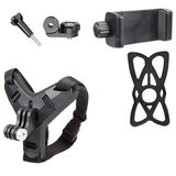 Coverzone Aksiyon Kamera ve Telefon Tutucu Kask Aparatı Gezi Seyahat ve Sürüşlerde Kullanmak için Cep Telefonu Kask Tutucu (Tüm modeller İle Uyumlu) X001