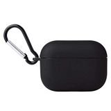 Coverzone Apple Airpods Pro ile Uyumlu Siyah Silikon Kılıf Airbag 11 Silikon Tam Koruma Kancalı Anahtarlık Delikli Apple Airpods Pro ile Uyumlu Siyah Silikon Kılıf