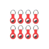 Coverzone Apple Airtag İle Uyumlu Anahtarlıklı Silikon Kılıf A010 Koruyucu Anahtarlık Kırmızı 8Lı Paket