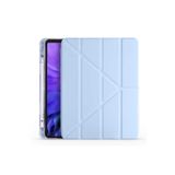 Coverzone Apple Ipad 10.2 (8.nesil) Tofu Folding Kalem Tutacaklı Standlı Kılıf Mavi