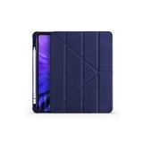 CoverZone Apple iPad 9.7 2018 Tofu Folding Kalem Tutacaklı Standlı Kılıf Lacivert