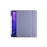 CoverZone Apple iPad 9.7 2018 Tofu Folding Kalem Tutacaklı Standlı Kılıf Mor