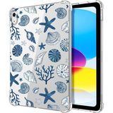 Coverzone Apple iPad Air 4.Nesil (10.9 inç) ile uyumlu Özel Üretim Yüksek Kalite Kum Sahili Desenli Köşe korumalı darbe emici yapıcı antishock şeffaf tablet kılıfı ve kılıf CP-1