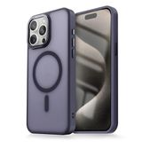 Coverzone Apple iPhone 13 Pro Max ile uyumlu Arkası Mat Transparan Buzlu Magsafe ile uyumlu Kamera Çıkıntı 2mm Korumalı Impact Matte Protectıon Kılıf Derin Mor