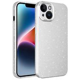 Coverzone Apple iPhone 14 ile uyumlu Z-Jelly Kılıf Kamera Korumalı Simli Işılıtılı Renkli Parlak Silikon Kapak-Silver