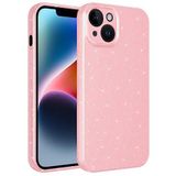 Coverzone Apple iPhone 14 Plus ile uyumlu Z-Jelly Kılıf Kamera Korumalı Simli Işılıtılı Renkli Parlak Silikon Kapak-Açık Pembe