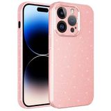 Coverzone Apple iPhone 14 Pro ile uyumlu Z-Jelly Kılıf Kamera Korumalı Simli Işılıtılı Renkli Parlak Silikon Kapak-Açık Pembe