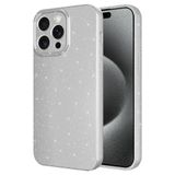 Coverzone Apple iPhone 15 Pro ile uyumlu Z-Jelly Kılıf Kamera Korumalı Simli Işılıtılı Renkli Parlak Silikon Kapak-Silver