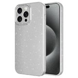 Coverzone Apple iPhone 15 Pro Max ile uyumlu Z-Jelly Kılıf Kamera Korumalı Simli Işılıtılı Renkli Parlak Silikon Kapak-Silver