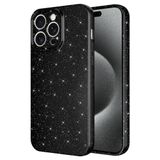 Coverzone Apple iPhone 15 Pro Max ile uyumlu Z-Jelly Kılıf Kamera Korumalı Simli Işılıtılı Renkli Parlak Silikon Kapak-Siyah