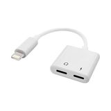 CoverZone Apple iPhone Lightning to Lightning Şarj Kulaklık Çoklayacı Konuşma Destekli Beyaz