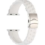 CoverZone Apple Watch 3 38-40 mm Metal Toka Delikli Ayarlanabilir Panoply Silikon Beyaz Kordon