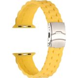 CoverZone Apple Watch 3 38-40 mm Metal Toka Delikli Ayarlanabilir Panoply Silikon Sarı Kordon