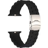 CoverZone Apple Watch 3 38-40 mm Metal Toka Delikli Ayarlanabilir Panoply Silikon Siyah Kordon