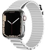 CoverZone Apple Watch 3 42-44 mm Parçalı Çizgili Tasarım Denouement Beyaz Kordon