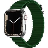 CoverZone Apple Watch 4 Uyumlu 42-44 mm Parçalı Çizgili Tasarım Denouement Kayış Koyu Yeşil Kordon