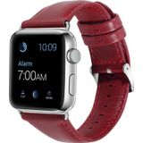 CoverZone Apple Watch 42 mm Kırmızı Deri Kordon