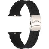 CoverZone Apple Watch 5 38-40 mm Uyumlu Metal Toka Delikli Panoply Silikon Siyah Kordon