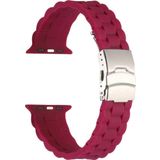 CoverZone Apple Watch 5 38-40 mm Uyumlu Metal Toka Delikli Silikon Lila Kordon