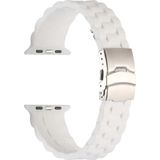 CoverZone Apple Watch 5 42-44 mm Uyumlu Metal Toka Delikli Panoply Silikon Beyaz Kordon