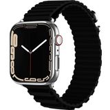 CoverZone Apple Watch 6 Uyumlu 42-44 mm Parçalı Çizgili Tasarım Denouement Kayış Siyah Kordon