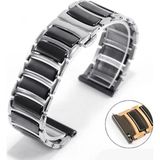 CoverZone Apple Watch 6 Uyumlu Paslanmaz Seramik 42-44 mm Denouement Metal Siyah Gümüş Kordon