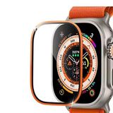 Coverzone Apple Watch ile uyumlu 49mm Ultra Ekran Koruma XColored 9H Sertlik Temperli Cam Çizilmez Anti-Peep Kabarcık Yapmayan Dayanıklı Ekran Koruyucu (Turuncu, Apple Watch Ultra 49mm)