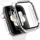 Coverzone Apple Watch İle Uyumlu 7 8 9 İle Uyumlu 45 Mm Özel Üretim Işıltılı Lüks Şık Darbe Emici Zarif Elmas Taşlı Kasa Ve Ekran Koruyucu Kılıf İnci Şeffaf