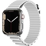 CoverZone Apple Watch Ultra Uyumlu 49 mm Parçalı Çizgili Tasarım Denouement Kayış Beyaz Kordon