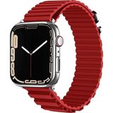 CoverZone Apple Watch Ultra Uyumlu 49 mm Parçalı Çizgili Tasarım Denouement Kayış Kırmızı Kordon